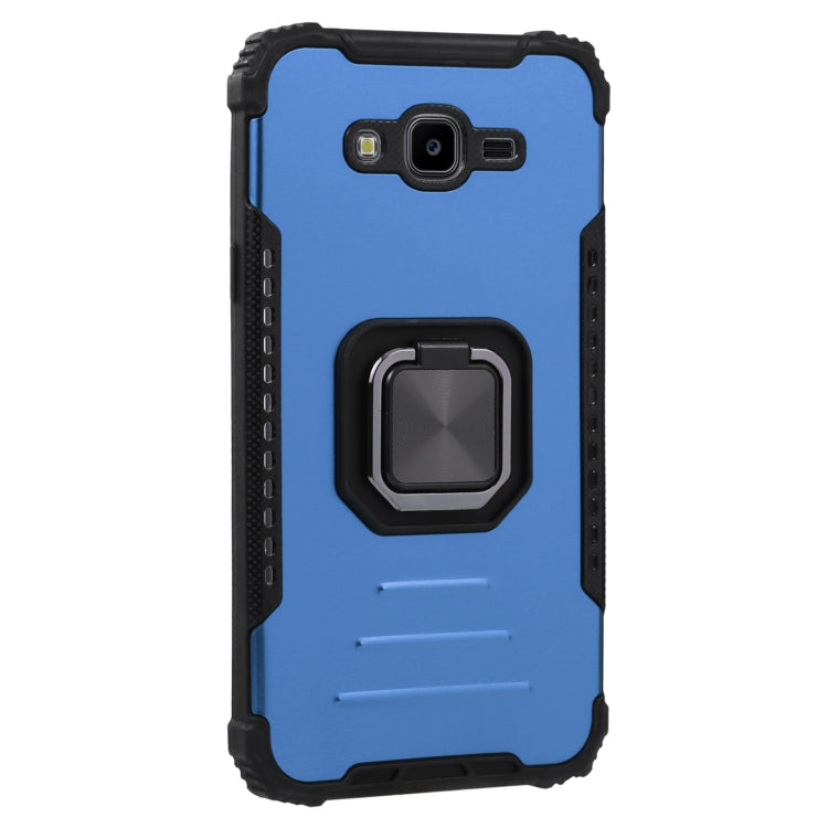 For Samsung Galaxy J7/J7 Nxt Fine Hole Version Fierce Warrior Series Armor All-inclusive Shockproof Aluminum Alloy + TPU Phone Case with Ring Holder