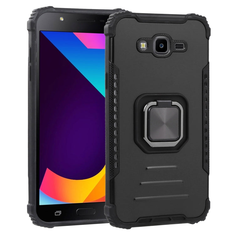 For Samsung Galaxy J7/J7 Nxt Fine Hole Version Fierce Warrior Series Armor All-inclusive Shockproof Aluminum Alloy + TPU Phone Case with Ring Holder