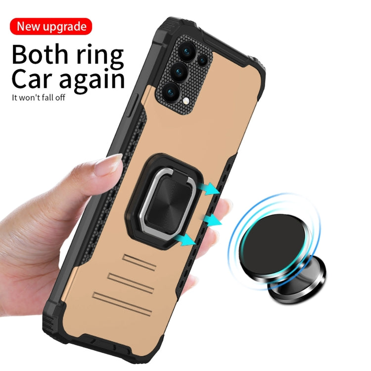 For Samsung Galaxy J7 Prime Fine Hole Version Fierce Warrior Series Armor All-inclusive Shockproof Aluminum Alloy + TPU Phone Case with Ring Holder