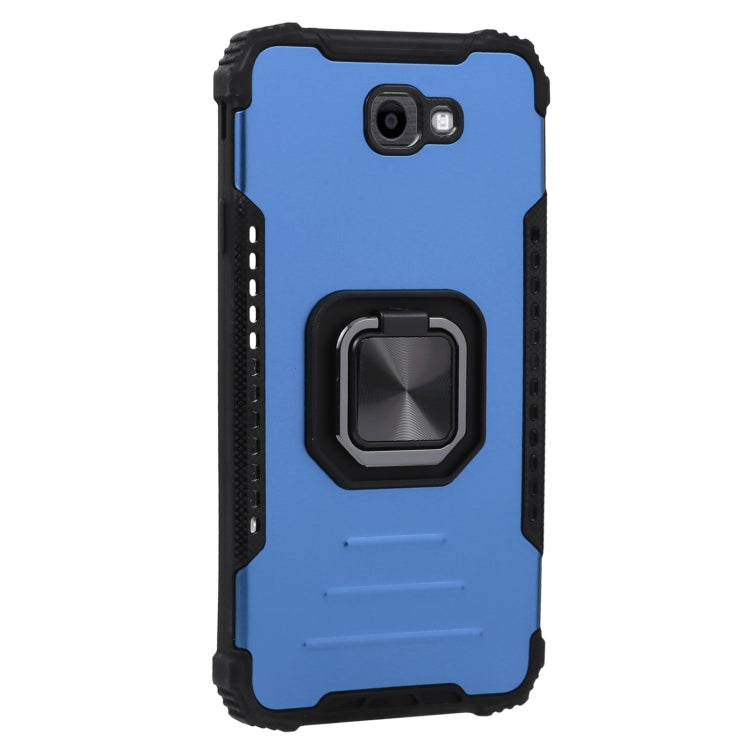 For Samsung Galaxy J7 Prime Fine Hole Version Fierce Warrior Series Armor All-inclusive Shockproof Aluminum Alloy + TPU Phone Case with Ring Holder