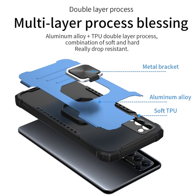 For Samsung Galaxy J7 Prime Fine Hole Version Fierce Warrior Series Armor All-inclusive Shockproof Aluminum Alloy + TPU Phone Case with Ring Holder