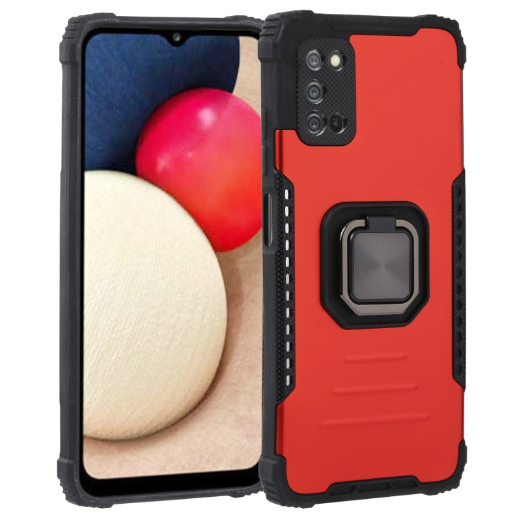 For Samsung Galaxy A03s 166mm Fierce Warrior Series Armor All-inclusive Shockproof Aluminum Alloy + TPU Phone Case with Ring Holder