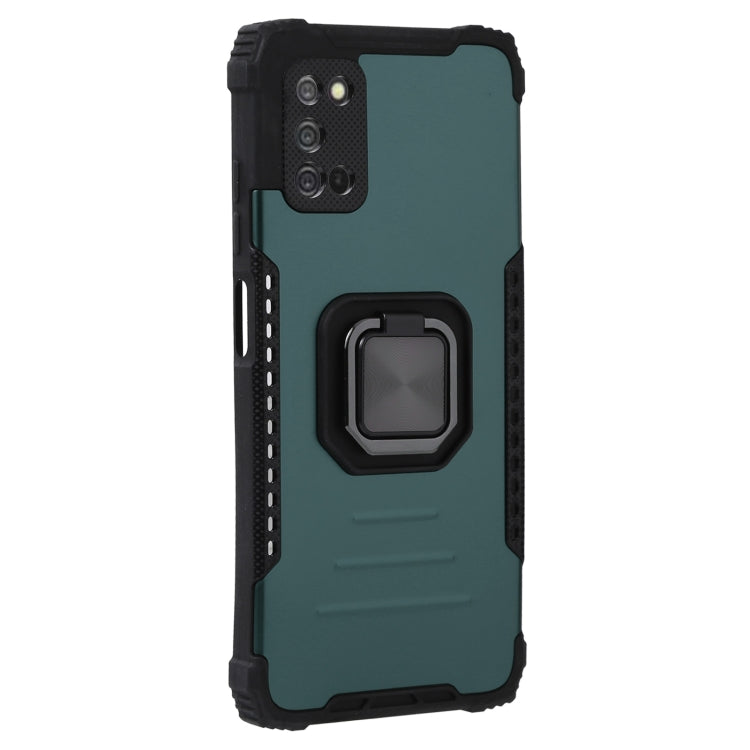 For Samsung Galaxy A03s 166mm Fierce Warrior Series Armor All-inclusive Shockproof Aluminum Alloy + TPU Phone Case with Ring Holder
