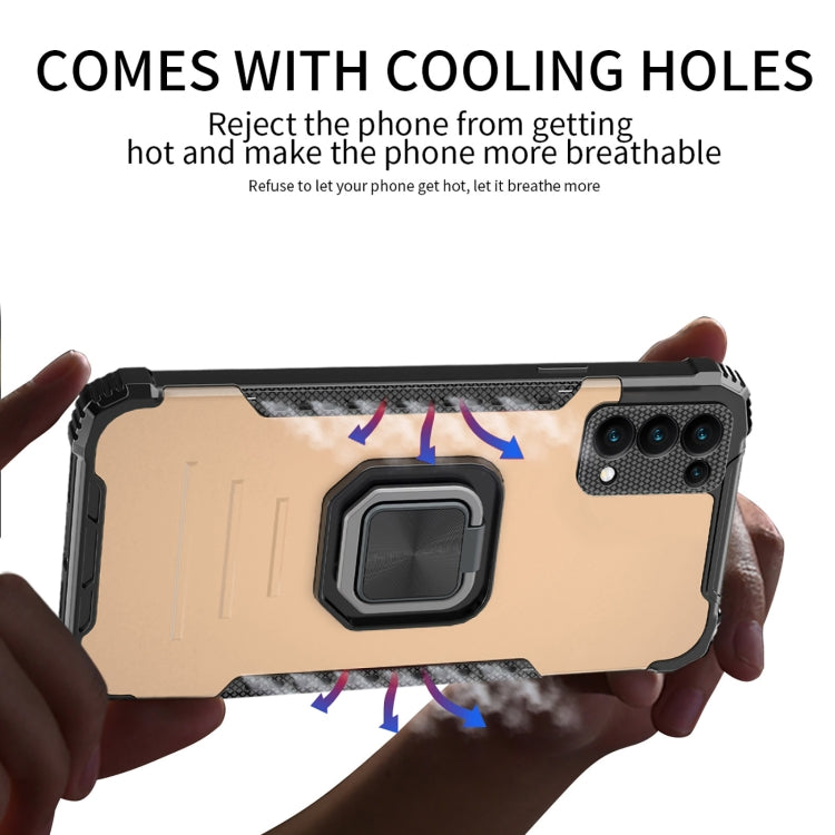 For Samsung Galaxy A03s 166mm Fierce Warrior Series Armor All-inclusive Shockproof Aluminum Alloy + TPU Phone Case with Ring Holder