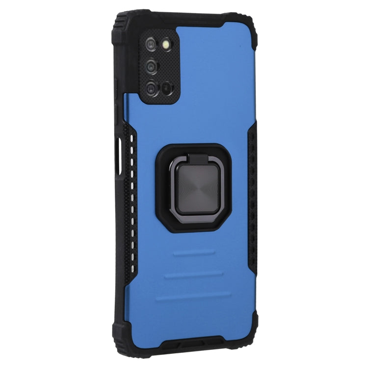 For Samsung Galaxy A03s 166mm Fierce Warrior Series Armor All-inclusive Shockproof Aluminum Alloy + TPU Phone Case with Ring Holder