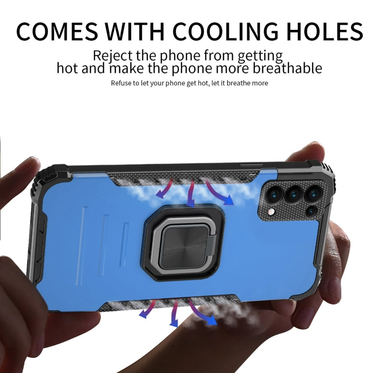 For Samsung Galaxy A03s 166mm Fierce Warrior Series Armor All-inclusive Shockproof Aluminum Alloy + TPU Phone Case with Ring Holder