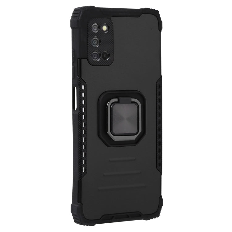 For Samsung Galaxy A03s 166mm Fierce Warrior Series Armor All-inclusive Shockproof Aluminum Alloy + TPU Phone Case with Ring Holder