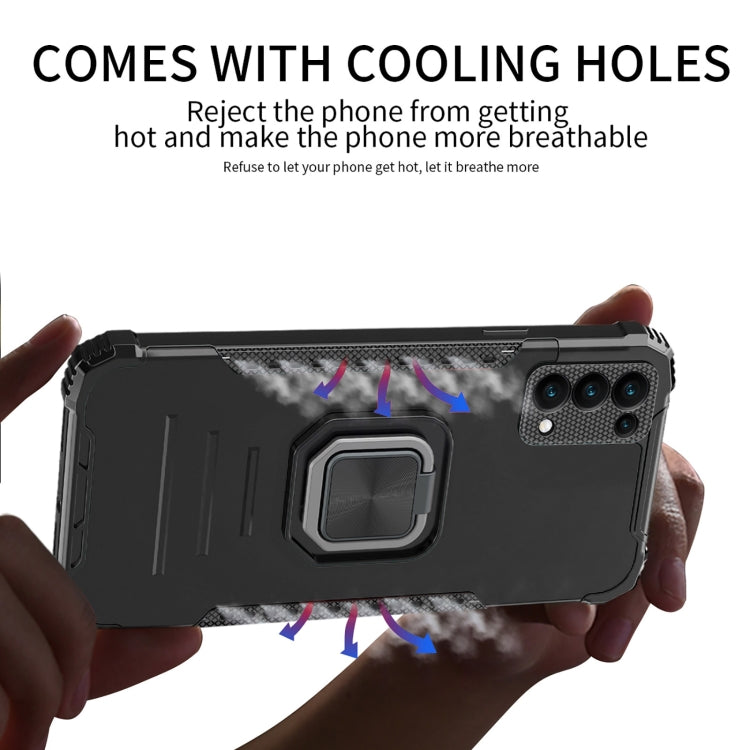 For Samsung Galaxy A03s 166mm Fierce Warrior Series Armor All-inclusive Shockproof Aluminum Alloy + TPU Phone Case with Ring Holder