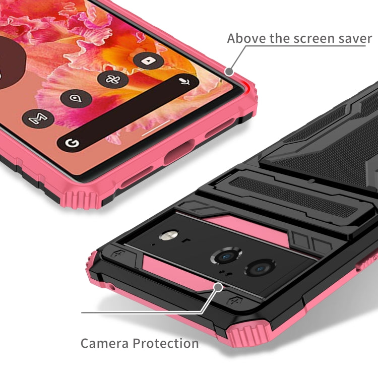 For Google Pixel 6 Armor Card PC + TPU Shockproof Phone Case with Card Slot & Invisible Holder