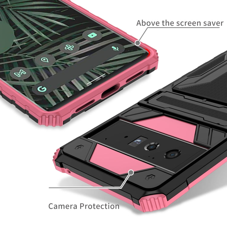 For Google Pixel 6 Pro Armor Card PC + TPU Shockproof Phone Case with Card Slot & Invisible Holder