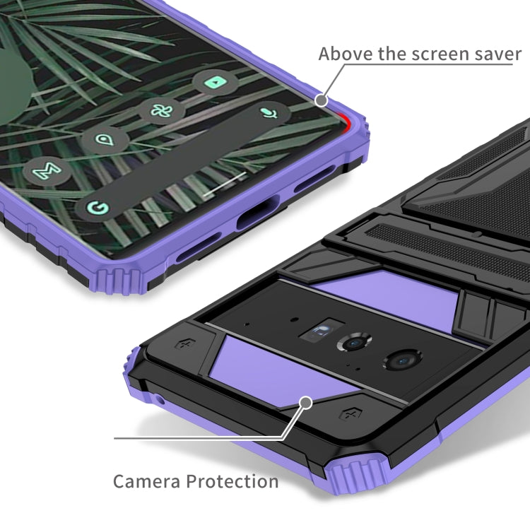 For Google Pixel 6 Pro Armor Card PC + TPU Shockproof Phone Case with Card Slot & Invisible Holder
