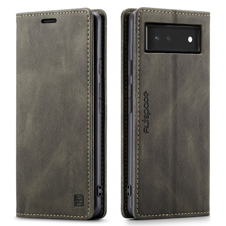 For Google Pixel 6 AutSpace A01 Retro Skin-feel Crazy Horse Texture Horizontal Flip Leather Case with Holder & Card Slots & Wallet & RFID