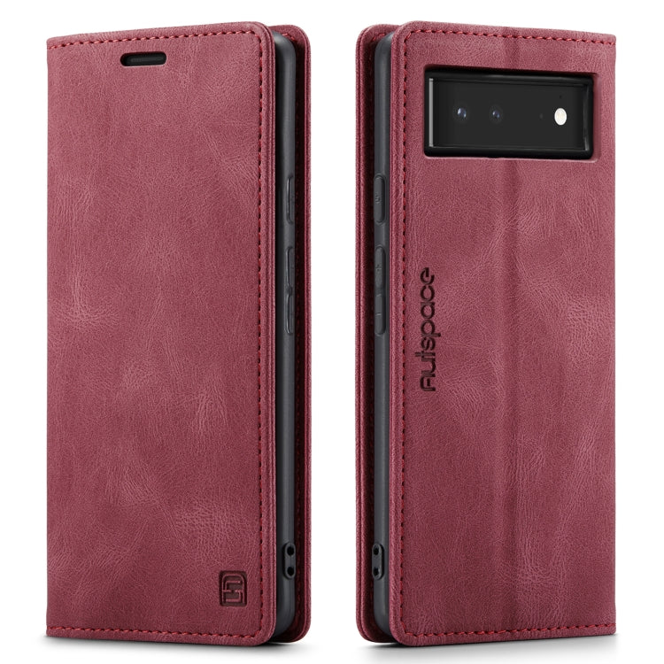 For Google Pixel 6 AutSpace A01 Retro Skin-feel Crazy Horse Texture Horizontal Flip Leather Case with Holder & Card Slots & Wallet & RFID
