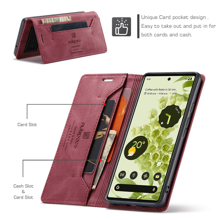 For Google Pixel 6 AutSpace A01 Retro Skin-feel Crazy Horse Texture Horizontal Flip Leather Case with Holder & Card Slots & Wallet & RFID