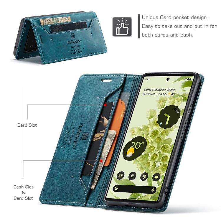 For Google Pixel 6 AutSpace A01 Retro Skin-feel Crazy Horse Texture Horizontal Flip Leather Case with Holder & Card Slots & Wallet & RFID