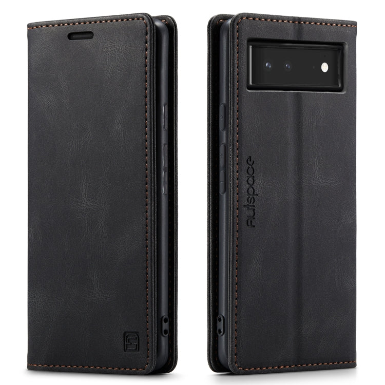 For Google Pixel 6 AutSpace A01 Retro Skin-feel Crazy Horse Texture Horizontal Flip Leather Case with Holder & Card Slots & Wallet & RFID