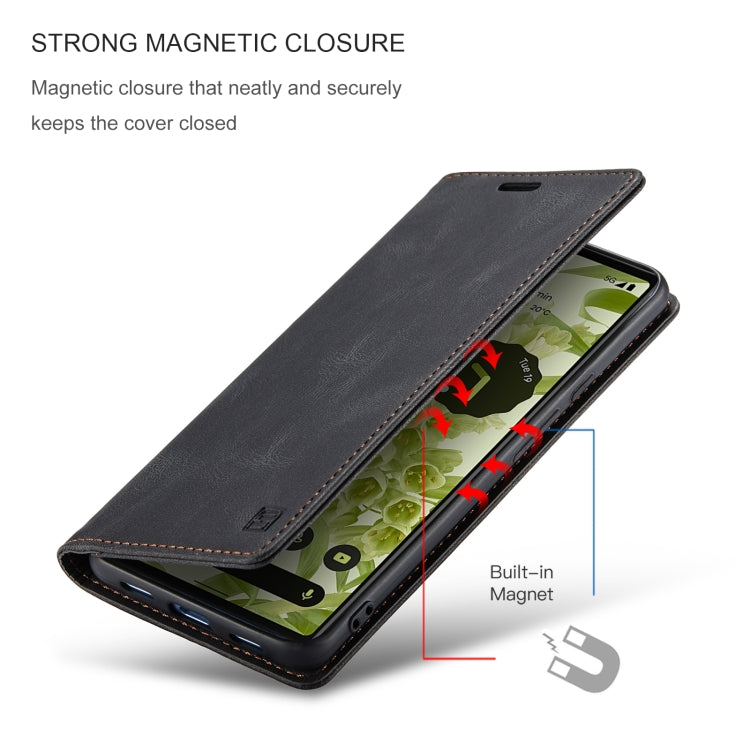 For Google Pixel 6 AutSpace A01 Retro Skin-feel Crazy Horse Texture Horizontal Flip Leather Case with Holder & Card Slots & Wallet & RFID