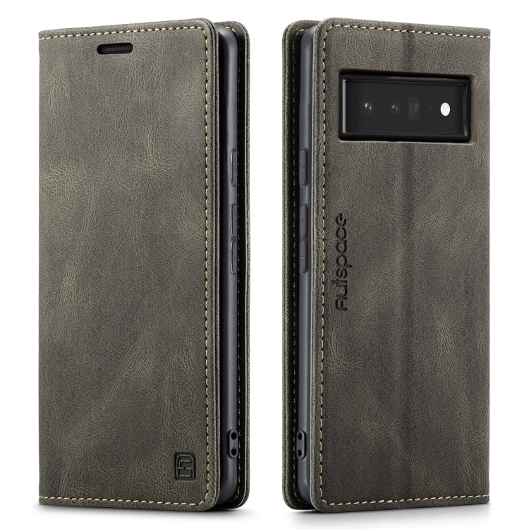 For Google Pixel 6 Pro AutSpace A01 Retro Skin-feel Crazy Horse Texture Horizontal Flip Leather Case with Holder & Card Slots & Wallet & RFID