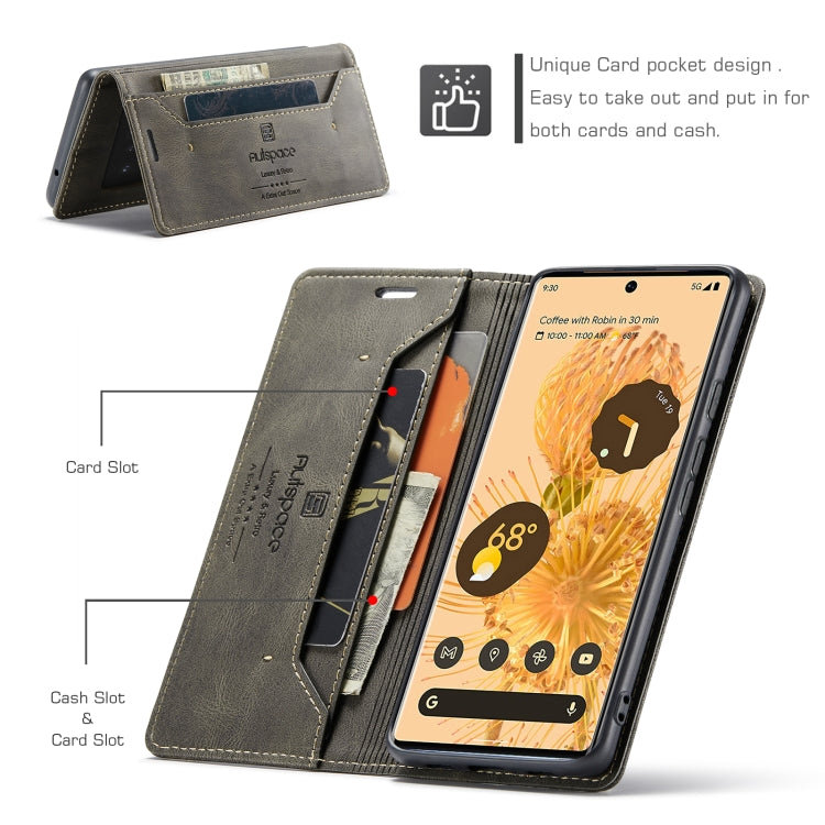 For Google Pixel 6 Pro AutSpace A01 Retro Skin-feel Crazy Horse Texture Horizontal Flip Leather Case with Holder & Card Slots & Wallet & RFID