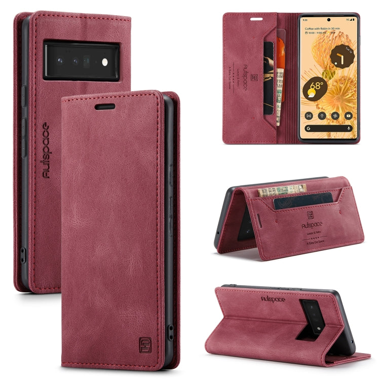 For Google Pixel 6 Pro AutSpace A01 Retro Skin-feel Crazy Horse Texture Horizontal Flip Leather Case with Holder & Card Slots & Wallet & RFID