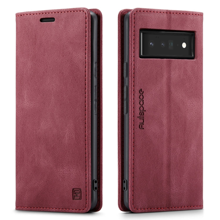 For Google Pixel 6 Pro AutSpace A01 Retro Skin-feel Crazy Horse Texture Horizontal Flip Leather Case with Holder & Card Slots & Wallet & RFID