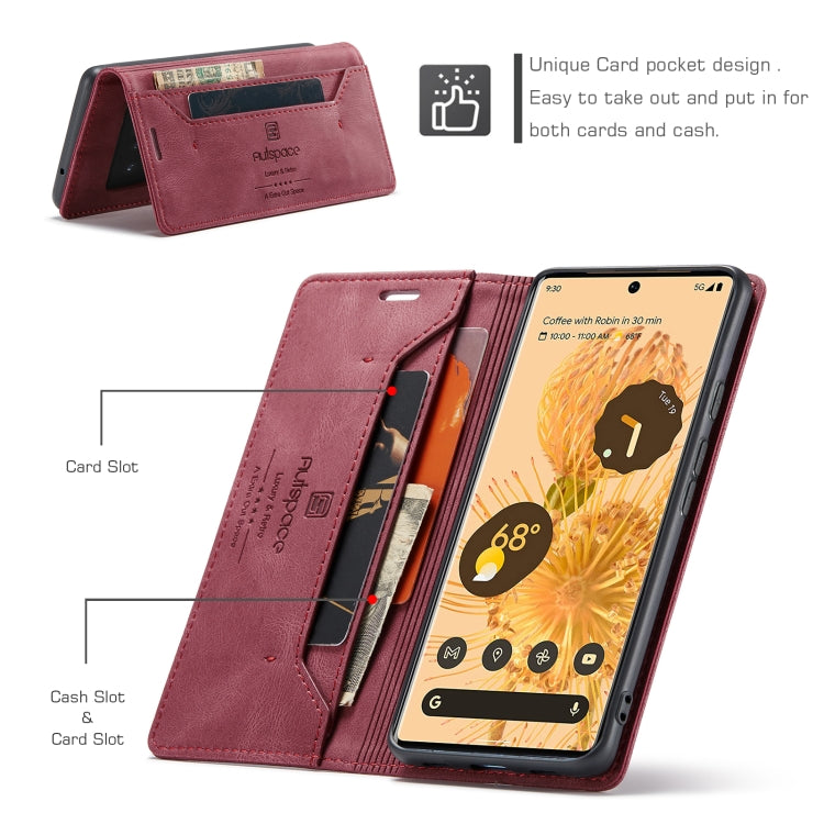 For Google Pixel 6 Pro AutSpace A01 Retro Skin-feel Crazy Horse Texture Horizontal Flip Leather Case with Holder & Card Slots & Wallet & RFID