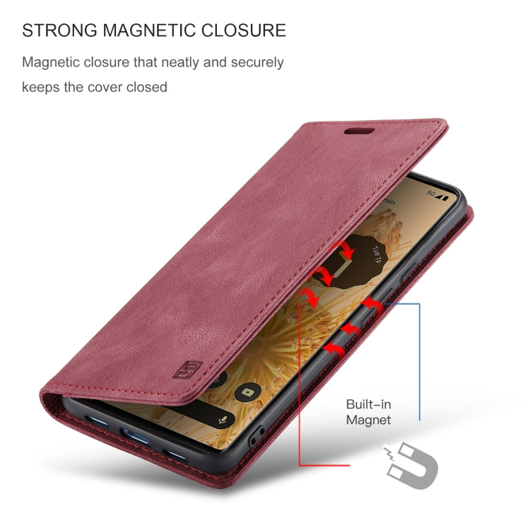 For Google Pixel 6 Pro AutSpace A01 Retro Skin-feel Crazy Horse Texture Horizontal Flip Leather Case with Holder & Card Slots & Wallet & RFID