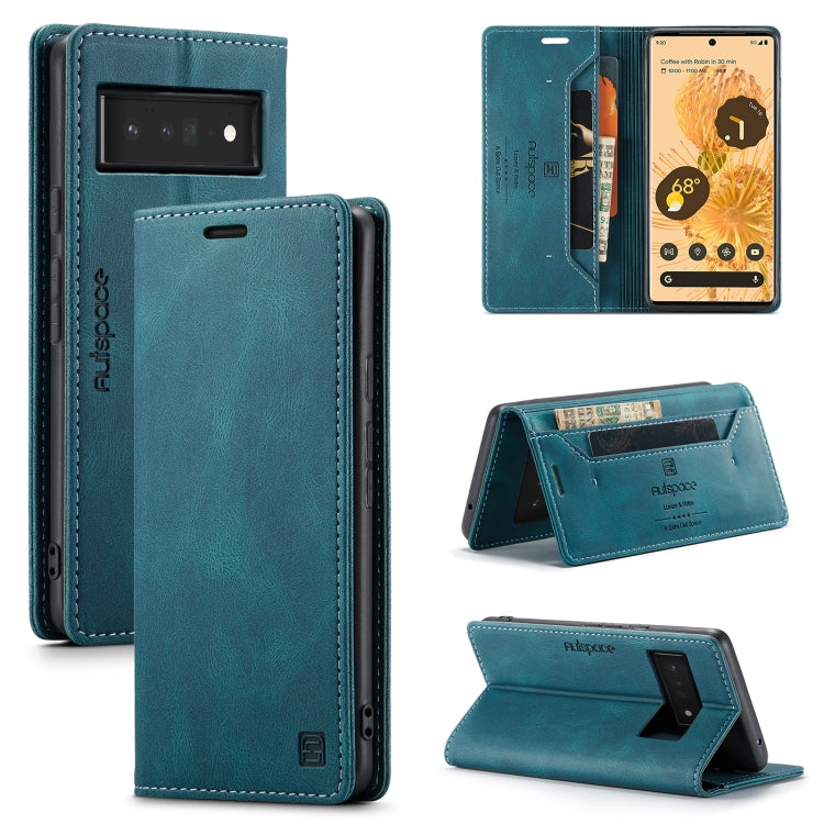 For Google Pixel 6 Pro AutSpace A01 Retro Skin-feel Crazy Horse Texture Horizontal Flip Leather Case with Holder & Card Slots & Wallet & RFID
