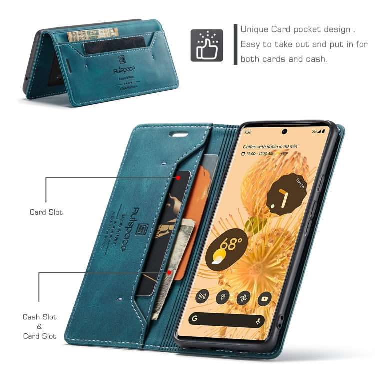 For Google Pixel 6 Pro AutSpace A01 Retro Skin-feel Crazy Horse Texture Horizontal Flip Leather Case with Holder & Card Slots & Wallet & RFID