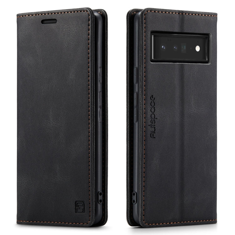 For Google Pixel 6 Pro AutSpace A01 Retro Skin-feel Crazy Horse Texture Horizontal Flip Leather Case with Holder & Card Slots & Wallet & RFID