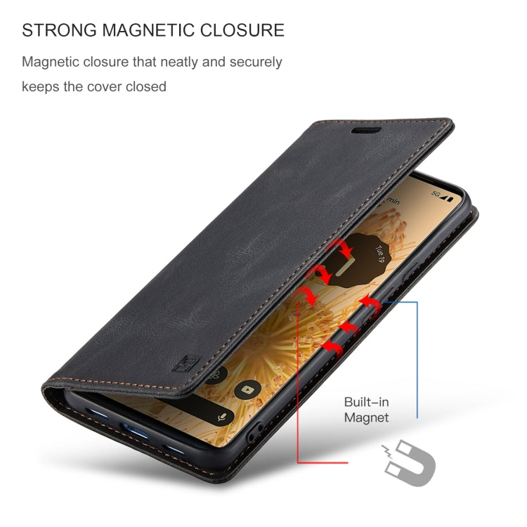 For Google Pixel 6 Pro AutSpace A01 Retro Skin-feel Crazy Horse Texture Horizontal Flip Leather Case with Holder & Card Slots & Wallet & RFID