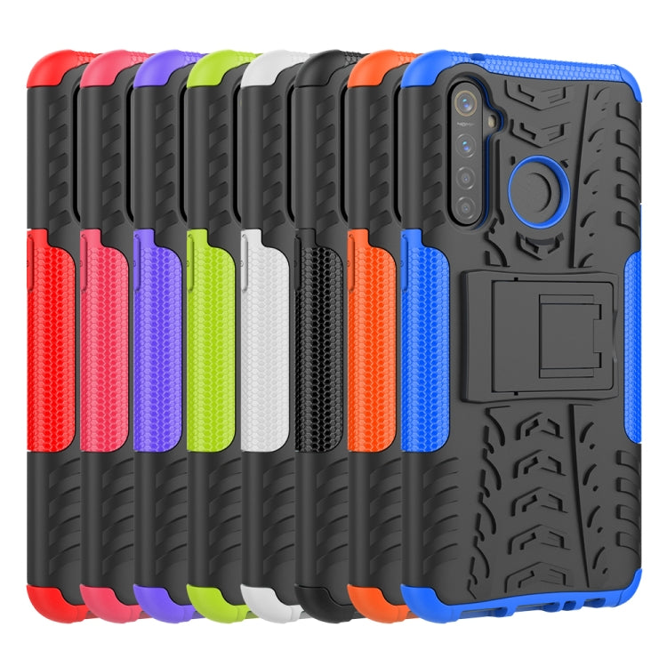 For OPPO Realme 5 Pro Tire Texture Shockproof TPU+PC Protective Case with Holder