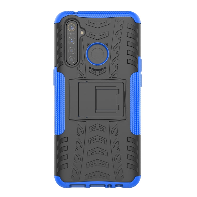 For OPPO Realme 5 Pro Tire Texture Shockproof TPU+PC Protective Case with Holder
