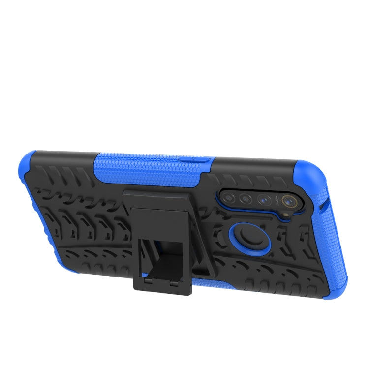 For OPPO Realme 5 Pro Tire Texture Shockproof TPU+PC Protective Case with Holder