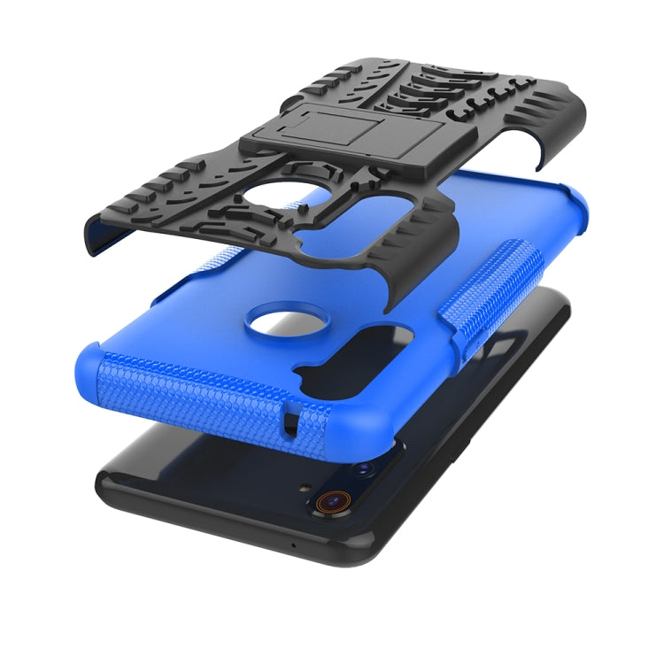 For OPPO Realme 5 Pro Tire Texture Shockproof TPU+PC Protective Case with Holder