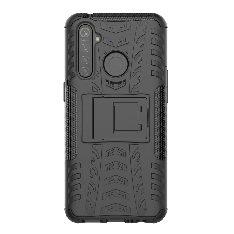 For OPPO Realme 5 Pro Tire Texture Shockproof TPU+PC Protective Case with Holder