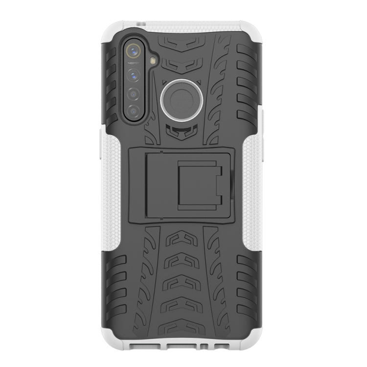 For OPPO Realme 5 Pro Tire Texture Shockproof TPU+PC Protective Case with Holder