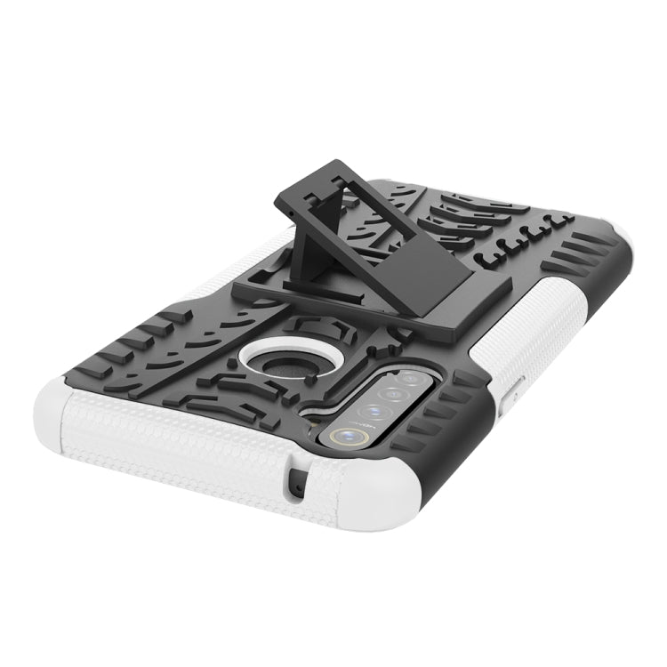 For OPPO Realme 5 Pro Tire Texture Shockproof TPU+PC Protective Case with Holder