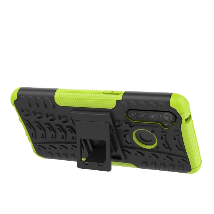 For OPPO Realme 5 Pro Tire Texture Shockproof TPU+PC Protective Case with Holder