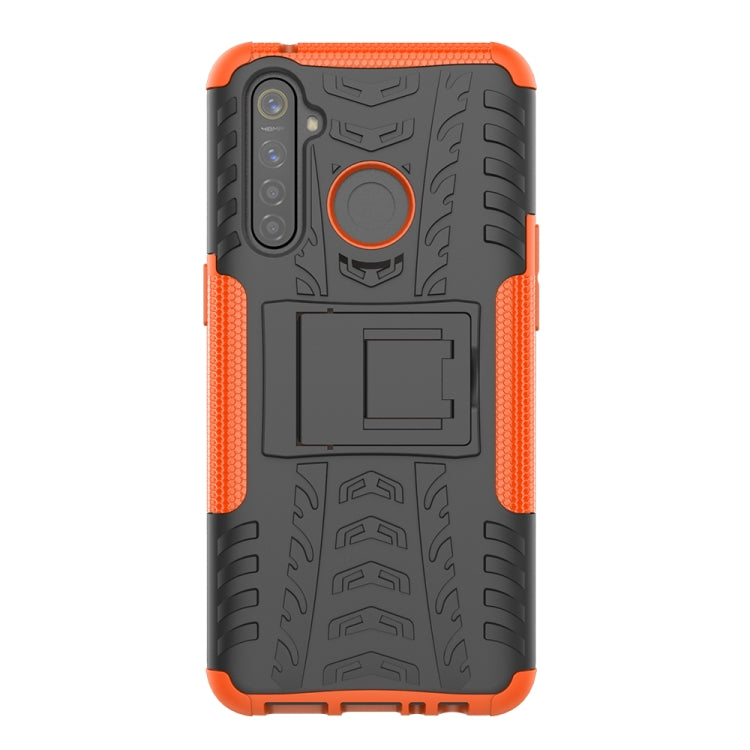 For OPPO Realme 5 Pro Tire Texture Shockproof TPU+PC Protective Case with Holder