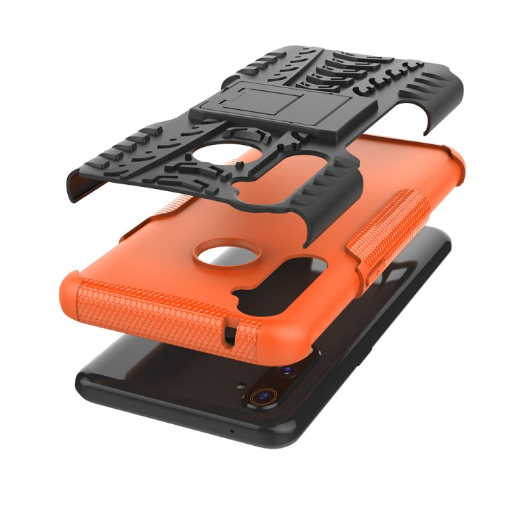 For OPPO Realme 5 Pro Tire Texture Shockproof TPU+PC Protective Case with Holder