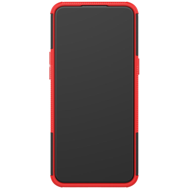 For OPPO Realme 5 Tire Texture Shockproof TPU+PC Protective Case with Holder