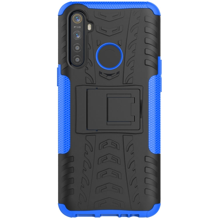 For OPPO Realme 5 Tire Texture Shockproof TPU+PC Protective Case with Holder