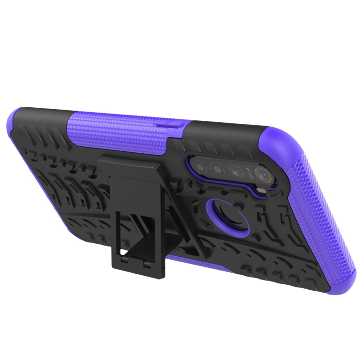 For OPPO Realme 5 Tire Texture Shockproof TPU+PC Protective Case with Holder