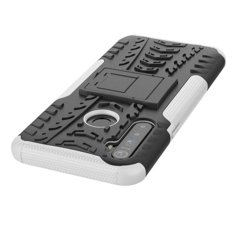 For OPPO Realme 5 Tire Texture Shockproof TPU+PC Protective Case with Holder