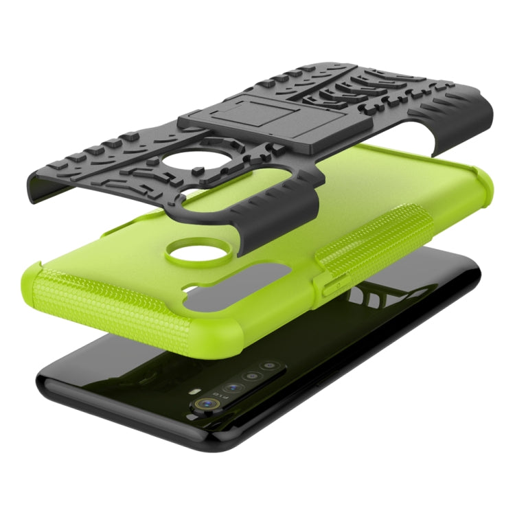 For OPPO Realme 5 Tire Texture Shockproof TPU+PC Protective Case with Holder