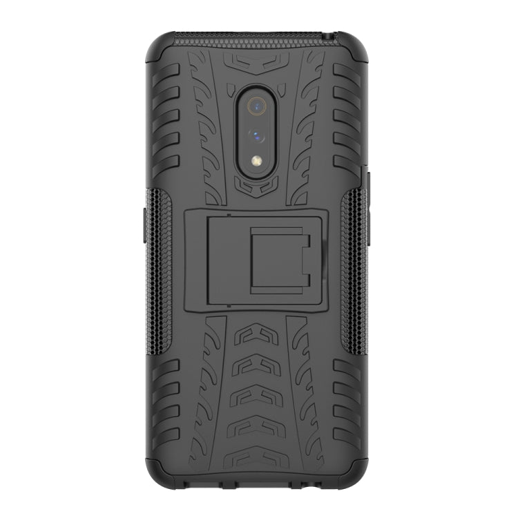 For OPPO Realme X Tire Texture Shockproof TPU+PC Protective Case with Holder