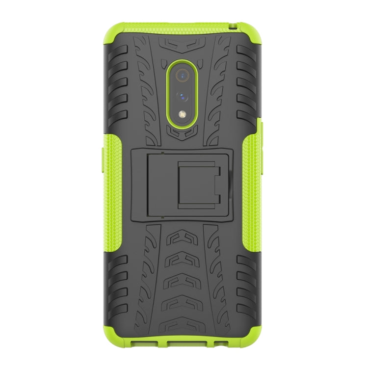 For OPPO Realme X Tire Texture Shockproof TPU+PC Protective Case with Holder