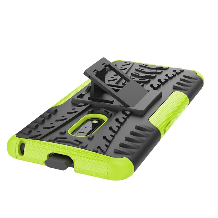 For OPPO Realme X Tire Texture Shockproof TPU+PC Protective Case with Holder