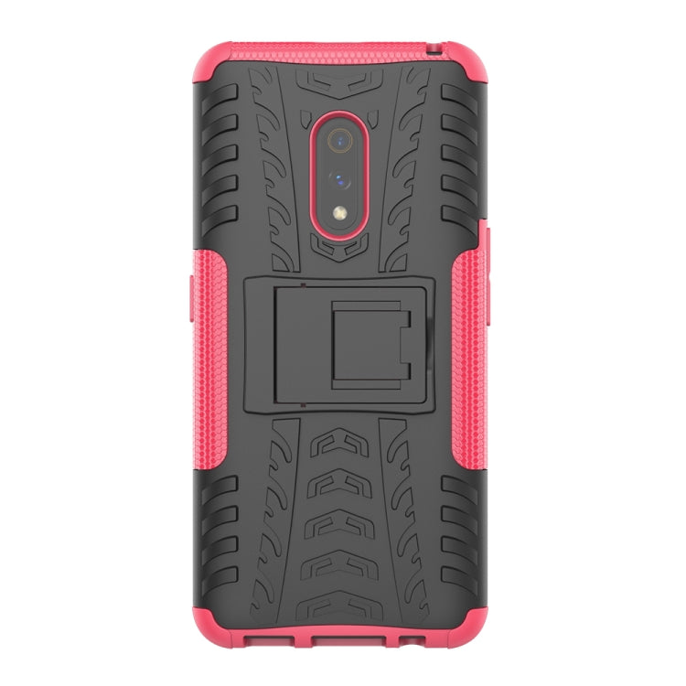 For OPPO Realme X Tire Texture Shockproof TPU+PC Protective Case with Holder